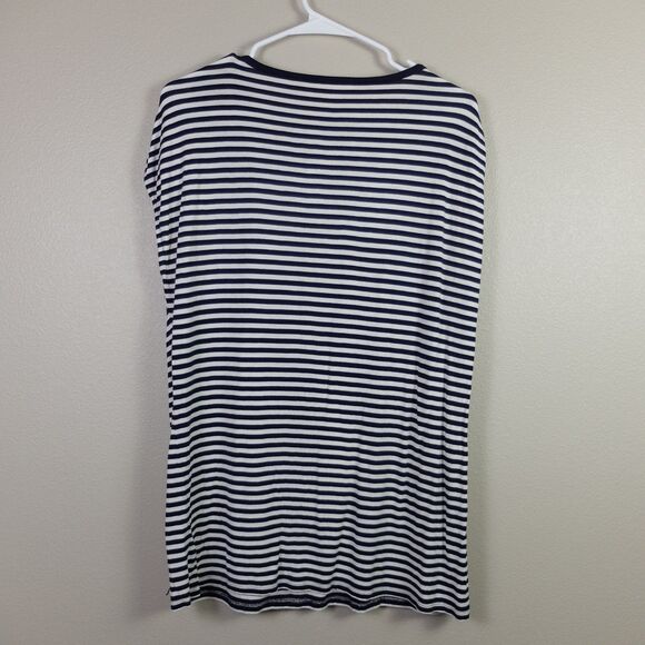 Michael Kors Black and White Striped Cold Shoulder Top Size Large - Picture 4 of 6